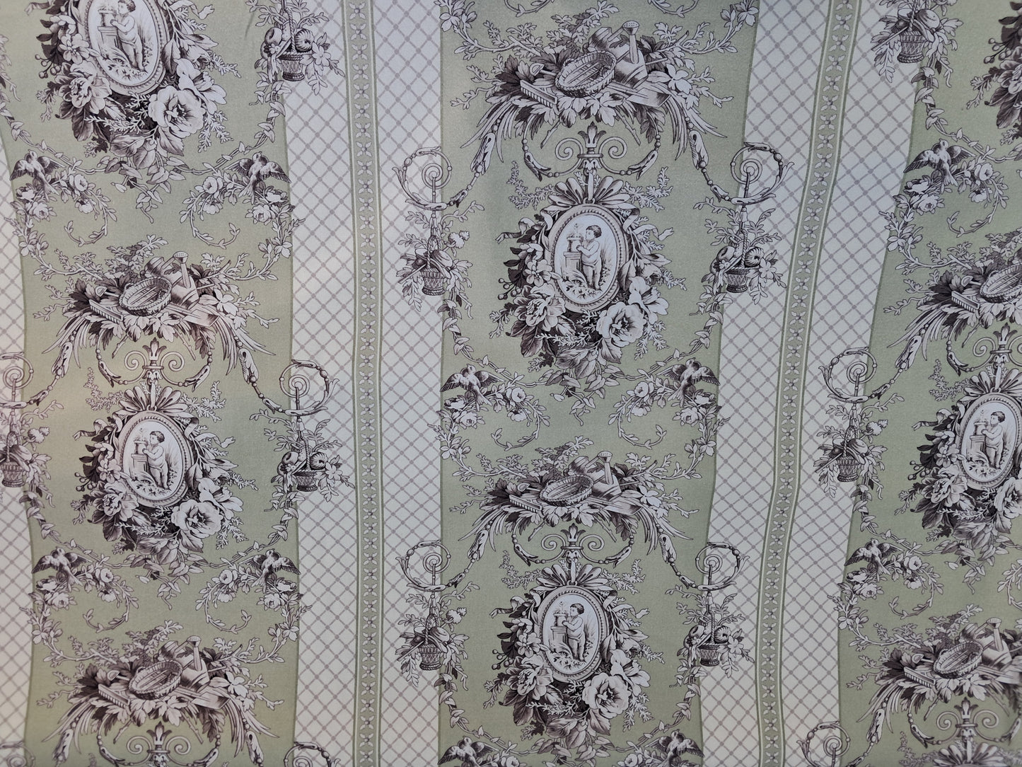 Tessuto Toile de joie con medaglione