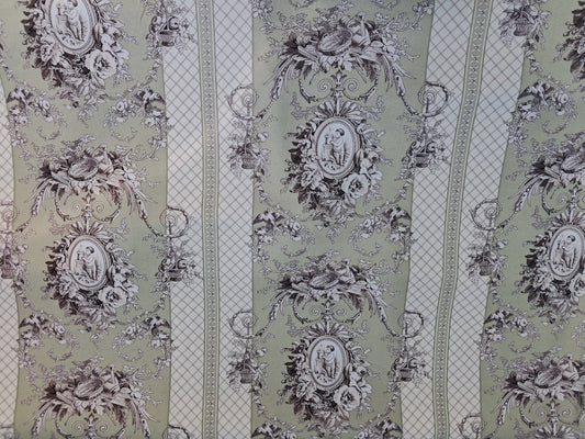 Tessuto Toile de joie con medaglione